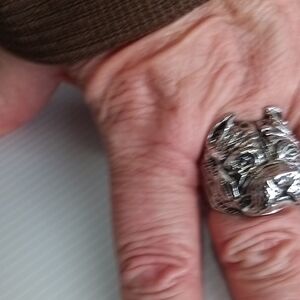 Silver tone Pitbull Ring